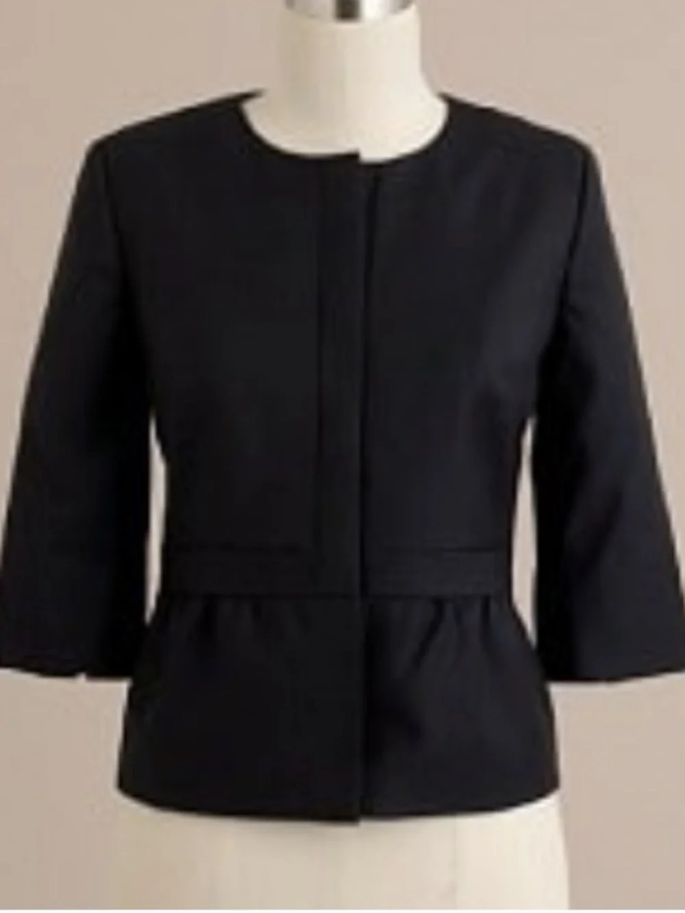 J. Crew Super 120s Wool Peplum Jacket In Black Size 8
